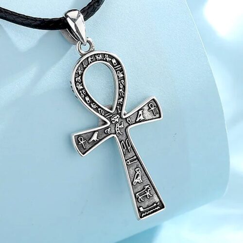 Collar De la Cruz Ankh Egipcia en Plata